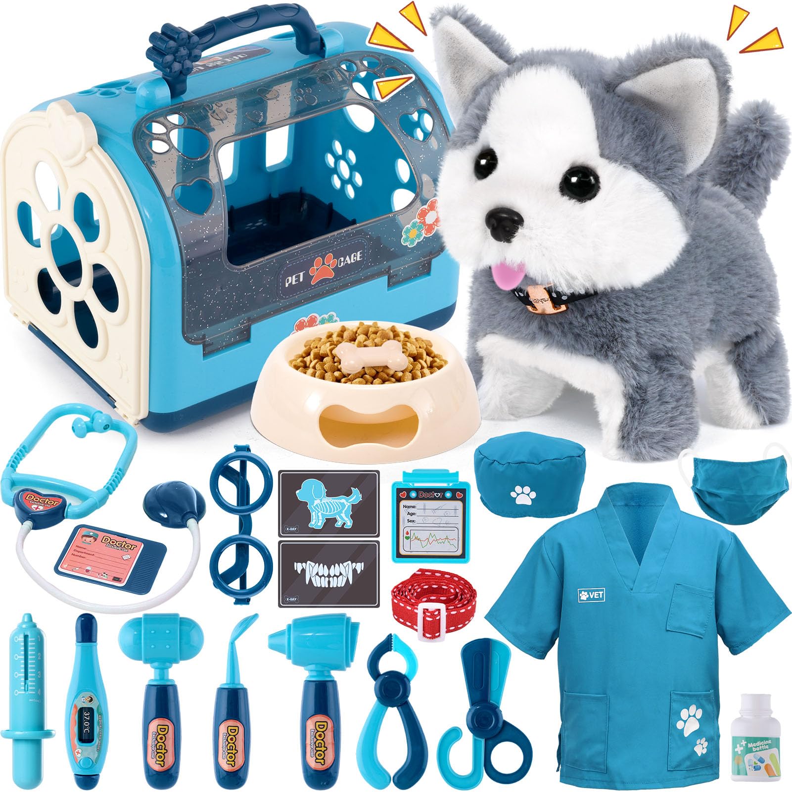 Tacobear Cane Giocattolo Elettronico con Kit Dottore