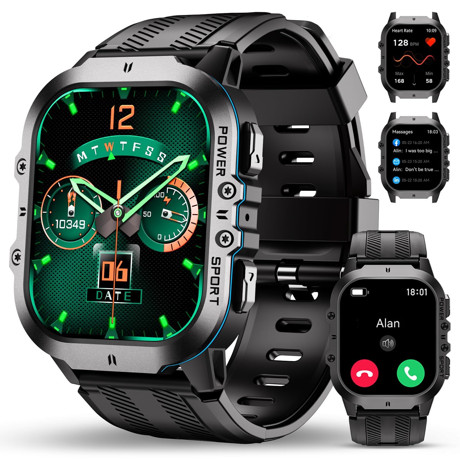 OUKITEL Smartwatch Uomo 1.96" HD con Chiamate