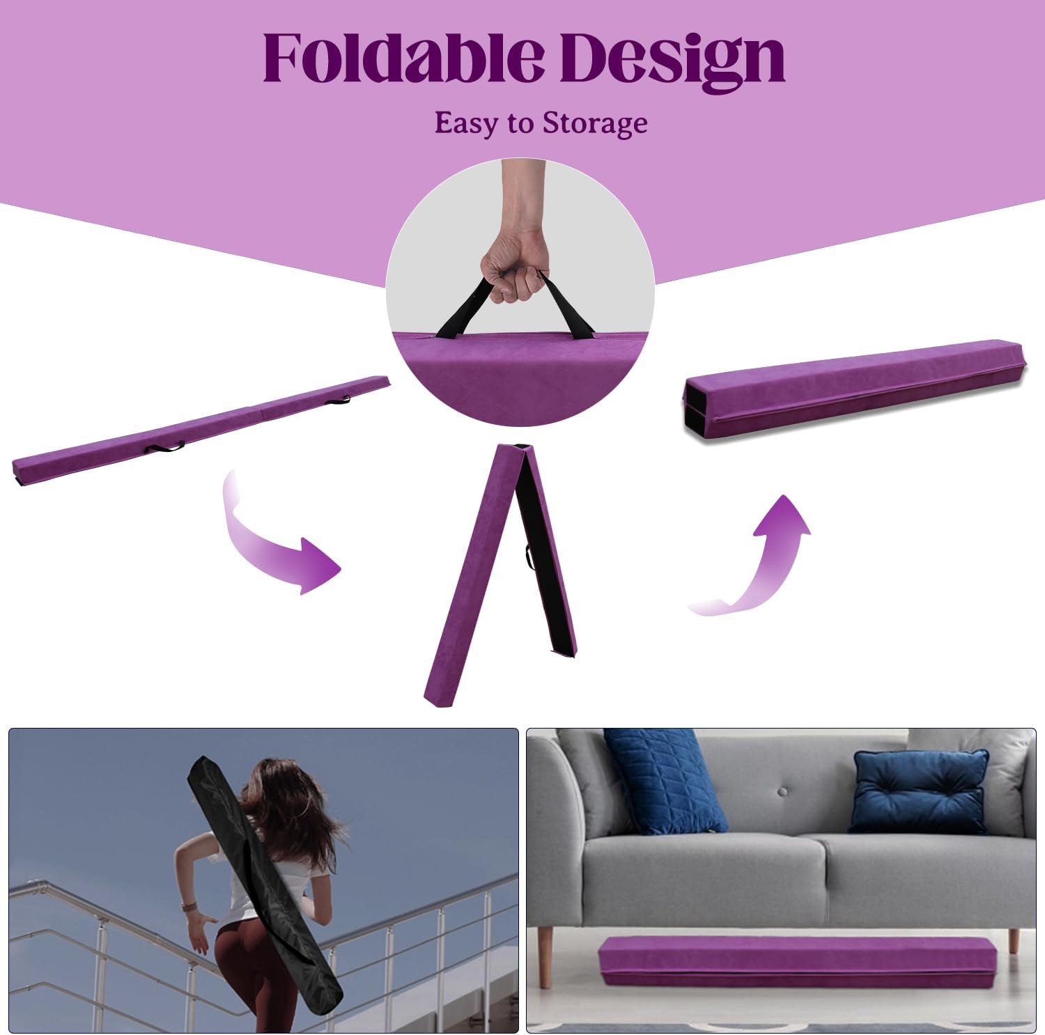 SportBob Trave Ginnastica Artistica Pieghevole per Casa - immagine 3