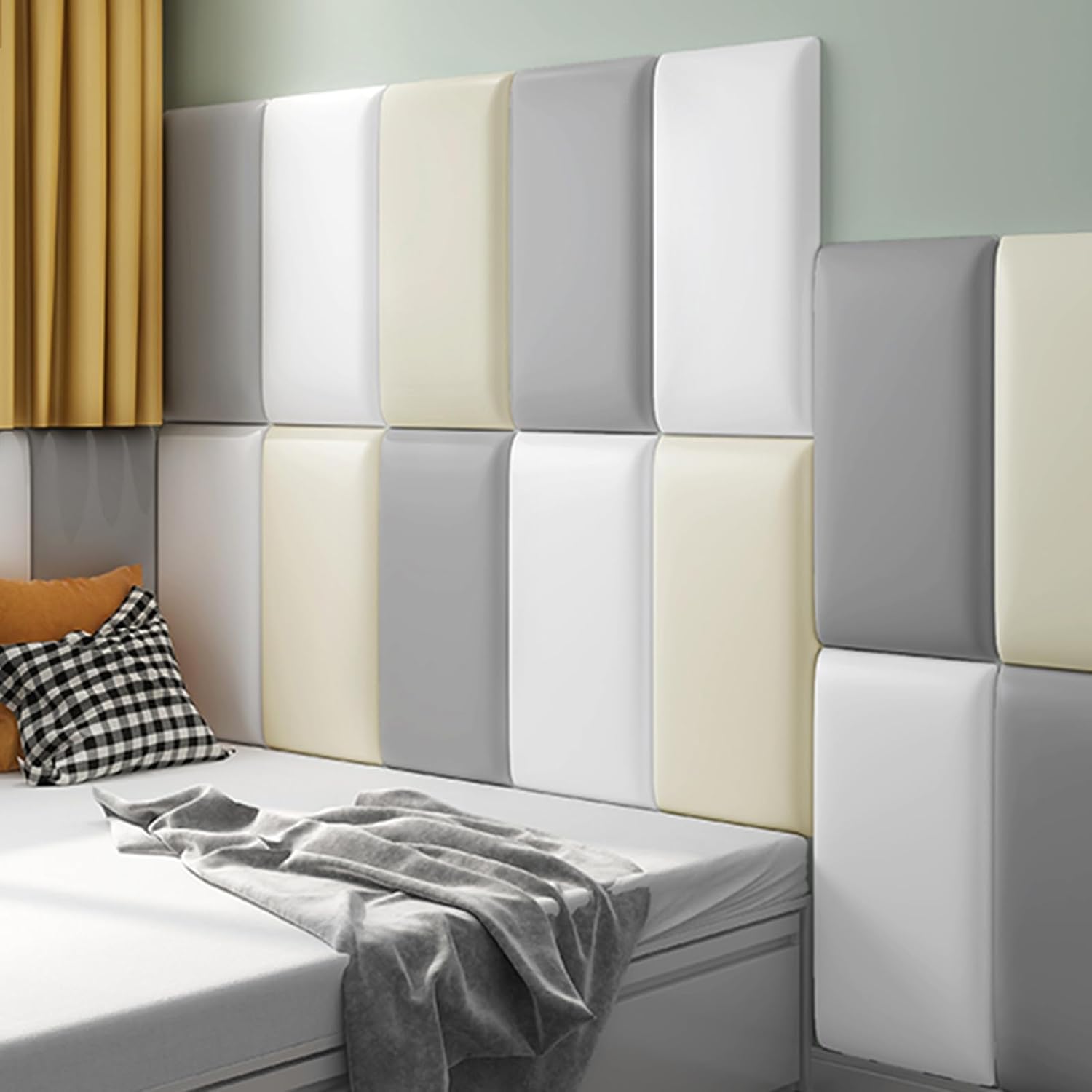 Pannelli da Parete 3D Anti-Collisione, Grigio - 4 Pezzi - immagine 6