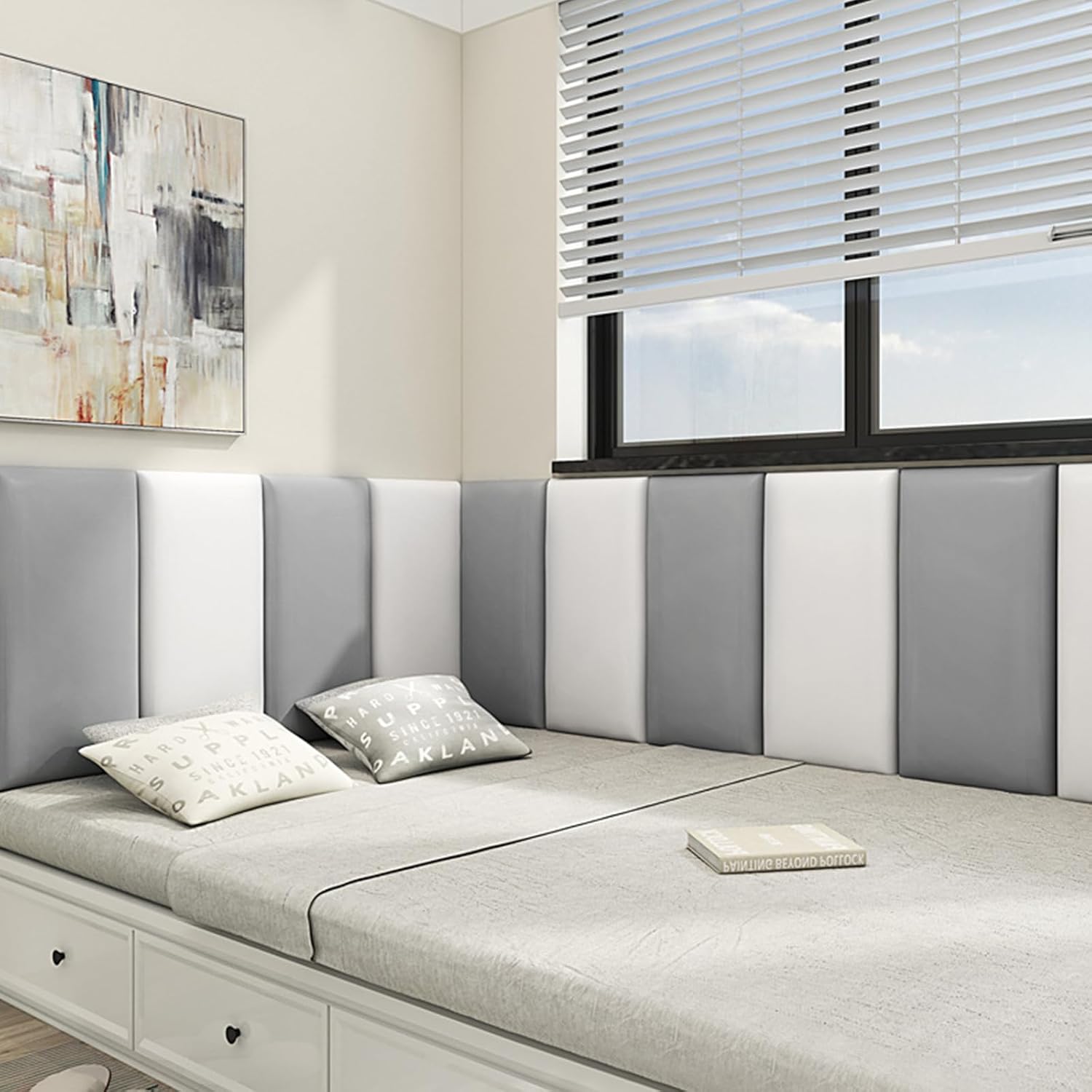 Pannelli da Parete 3D Anti-Collisione, Grigio - 4 Pezzi - immagine 7