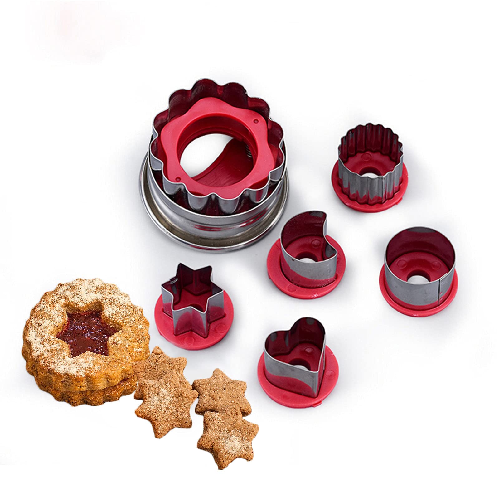 Set di Formine per Biscotti di Natale in 3D Stampini per Biscotti in Acciaio Inox DIY Decorazioni Dolci Pasticceria, Tagliabiscotti Natalizi Stampo per Preparare frollini, Biscotti