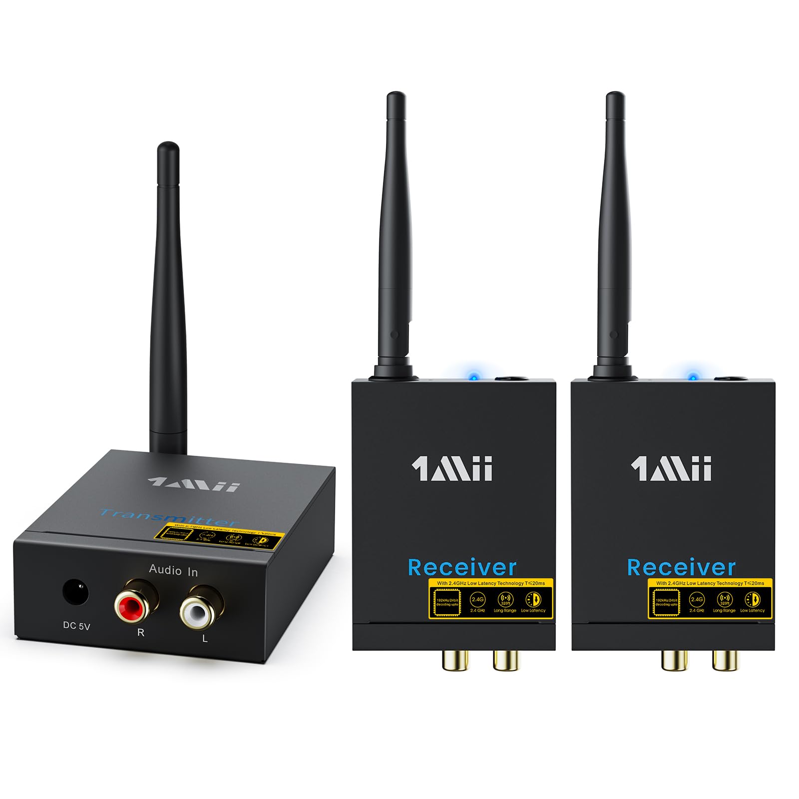 1mii Trasmettitore e Ricevitore Audio Wireless 2.4Ghz