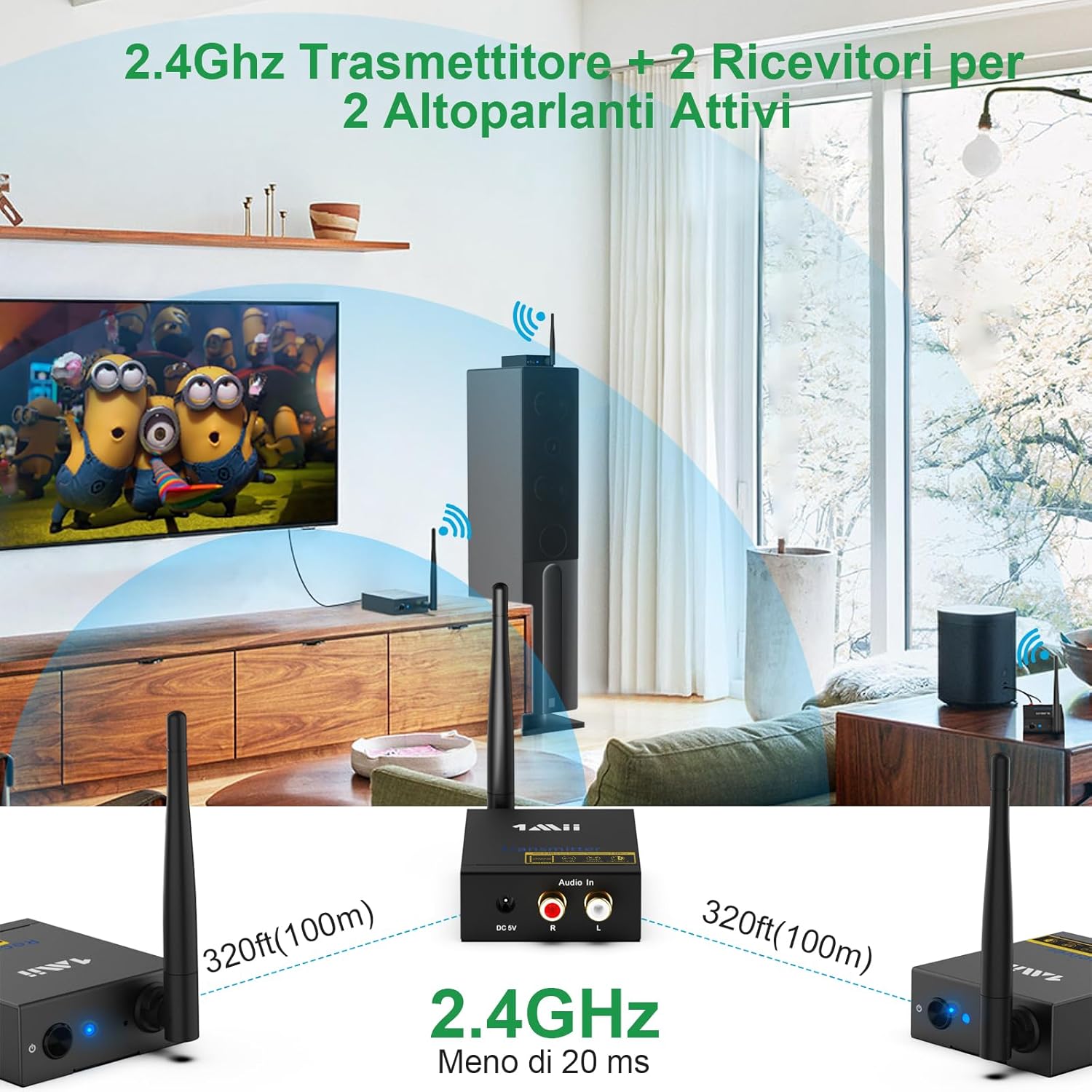 1mii Trasmettitore e Ricevitore Audio Wireless 2.4Ghz - immagine 2