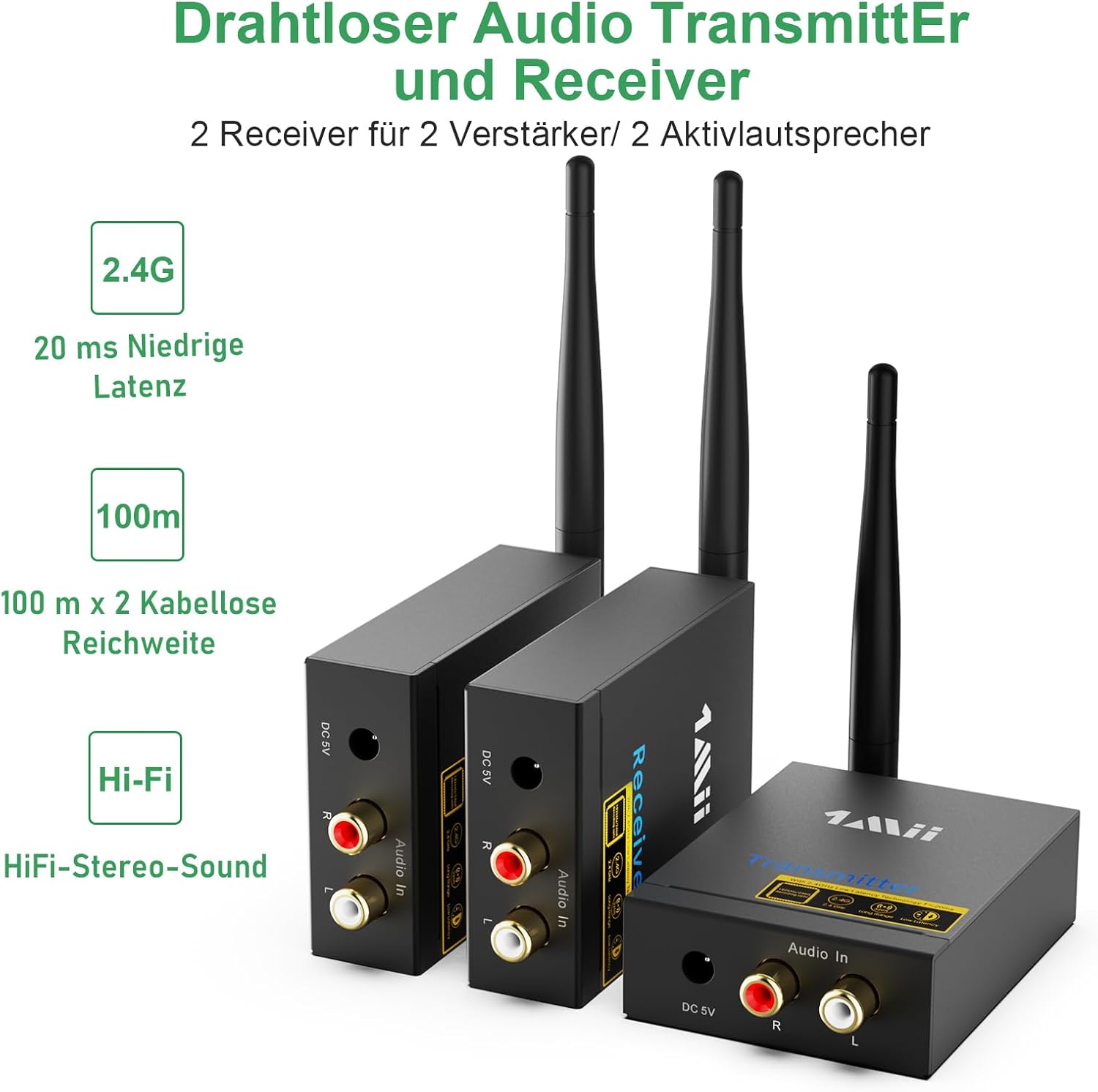 1mii Trasmettitore e Ricevitore Audio Wireless 2.4Ghz - immagine 7