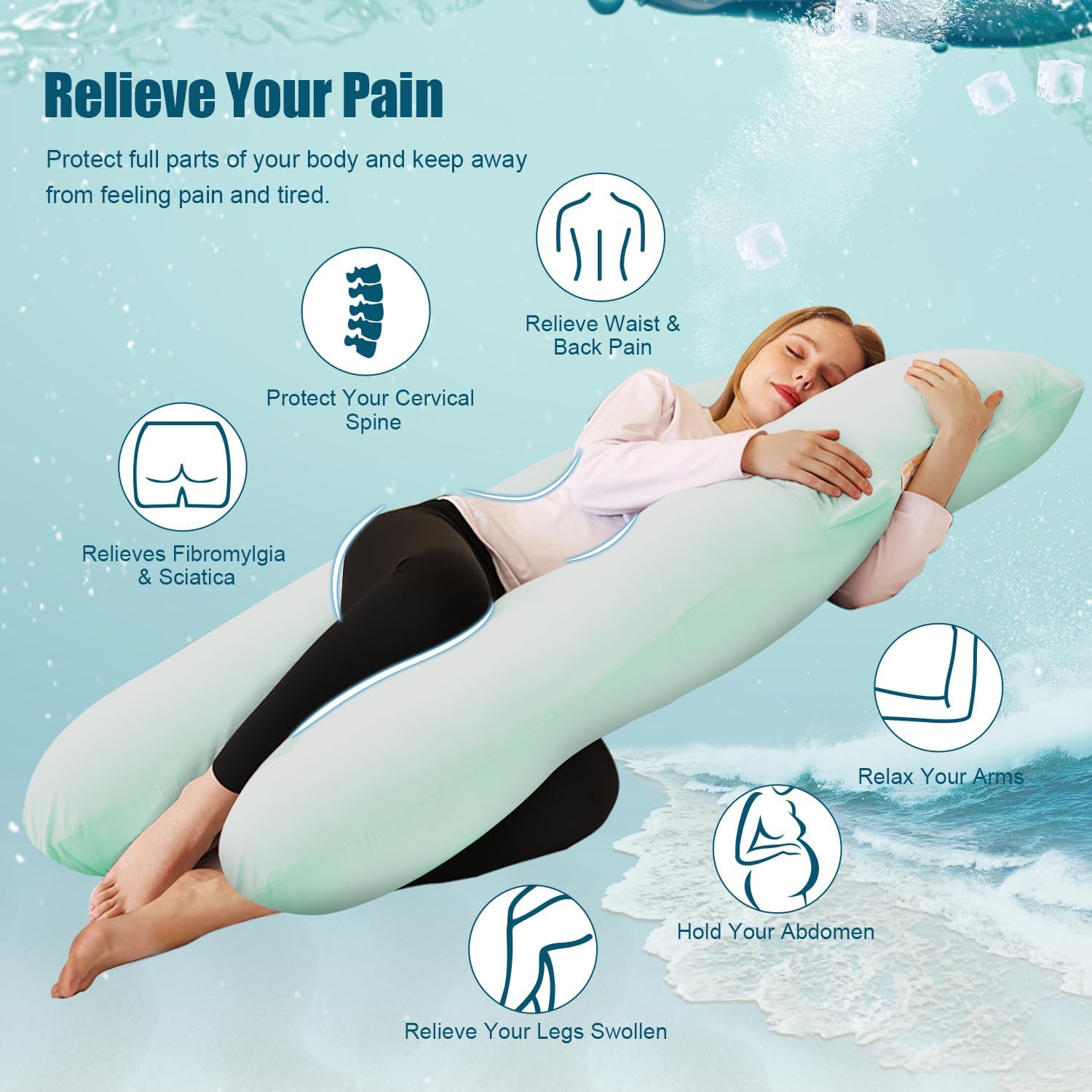 Chilling Home Cooling Cuscino per Gravidanza a U - immagine 3