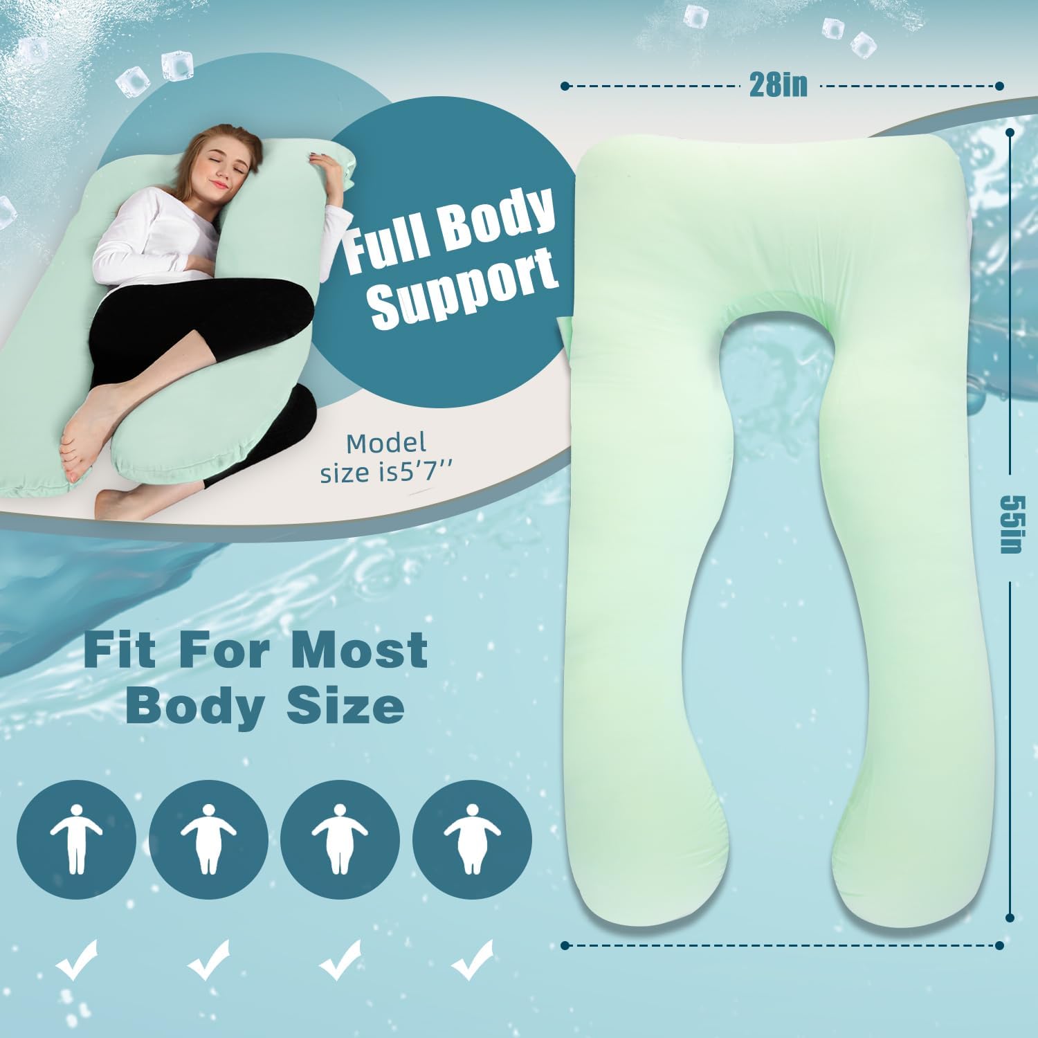 Chilling Home Cooling Cuscino per Gravidanza a U - immagine 6