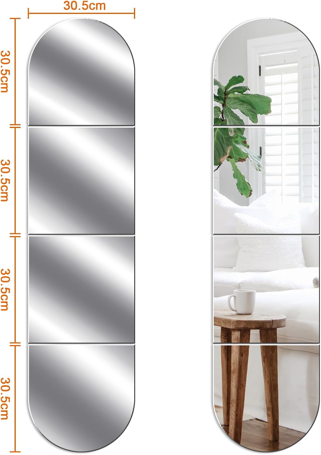 Specchio da Parete Lungo Figura Intera Moderno - immagine 6