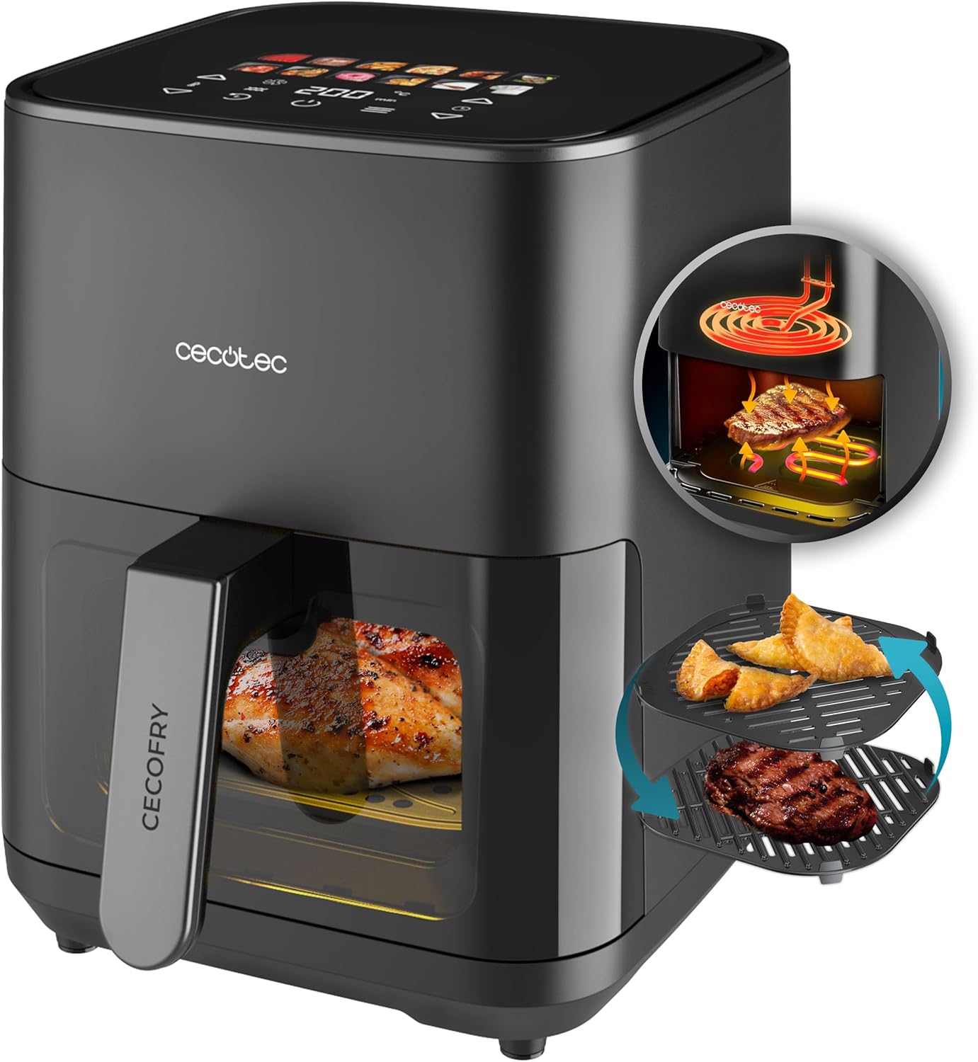 Cecotec Friggitrice ad Aria Cecofry&Grill Duoheat 4000 4L - immagine 2