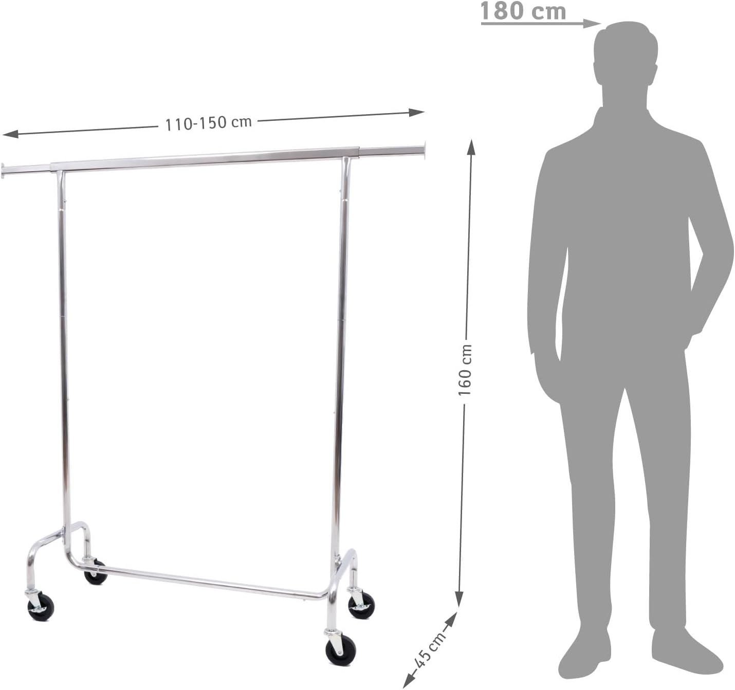 Tatkraft Didrik - Robusto Stand Appendiabiti su Ruote - immagine 7