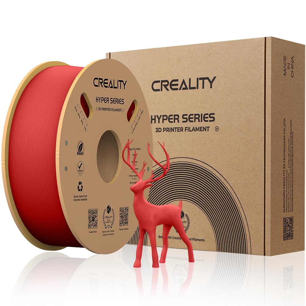 Creality Official Hyper PLA Filament per Stampanti 3D, Rosso 1KG