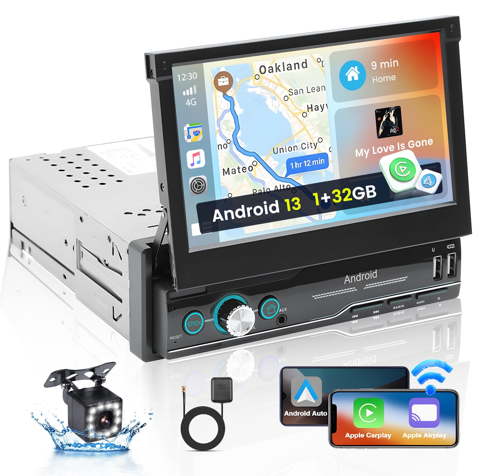 Hikity Android 13 Autoradio 1 Din Wireless Carplay Android Auto