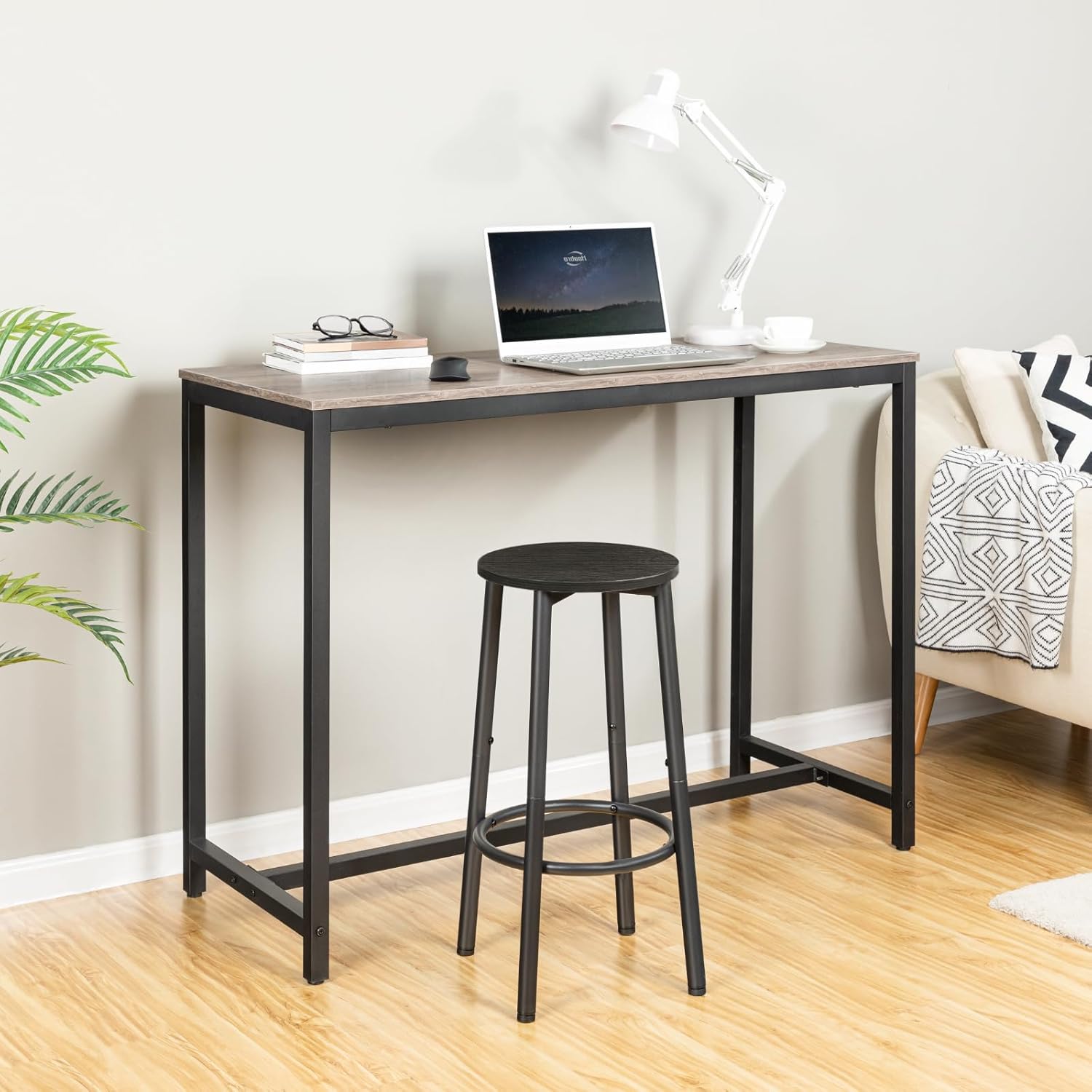 HOOBRO Set 2 Sgabelli da Bar Stile Industriale, Nero - immagine 7