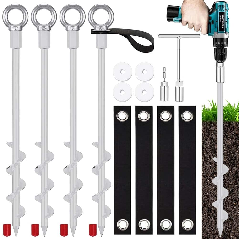 Kit di Ancoraggio a Terra Resistente 36cm, Confezione da 4