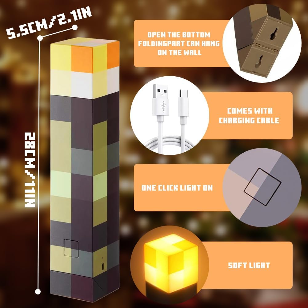 Lampada da Parete Torcia 28cm 8 Colori con Telecomando - immagine 2