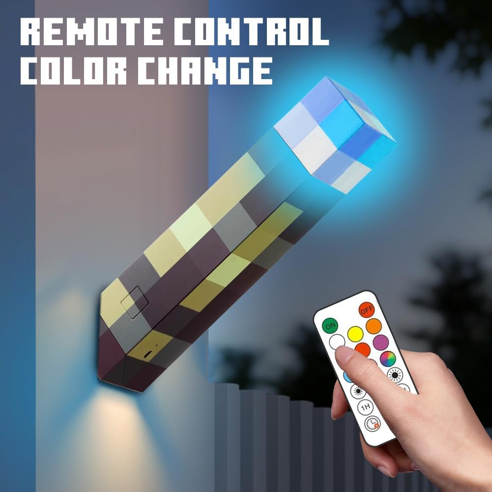 Lampada da Parete Torcia 28cm 8 Colori con Telecomando - immagine 5