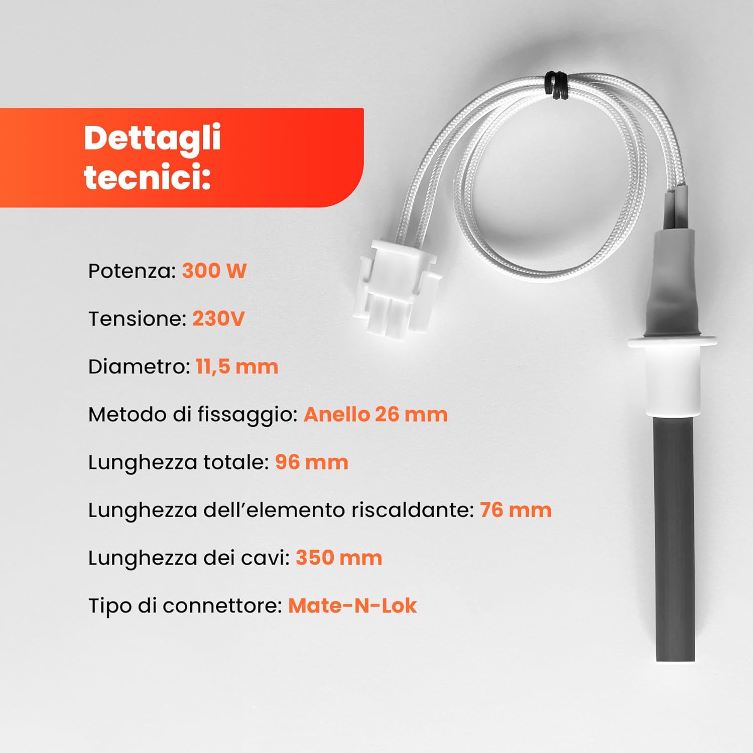 Candela in Ceramica per Stufa a Pellet 300W - immagine 5