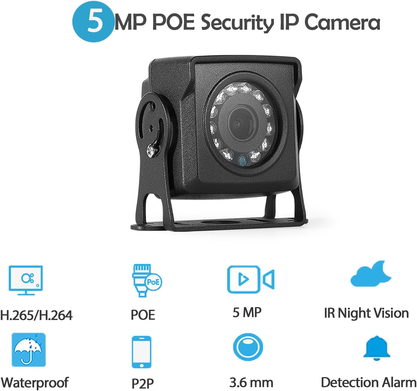 Revodata 5MP POE IP Camera IP65 con Visione Notturna - immagine 2