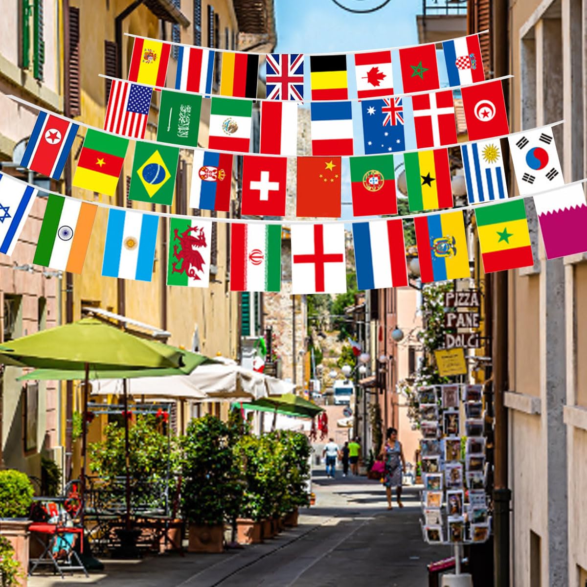 30M Bandierine Nazioni Mondo - 100 Pz 14x21 cm - immagine 3