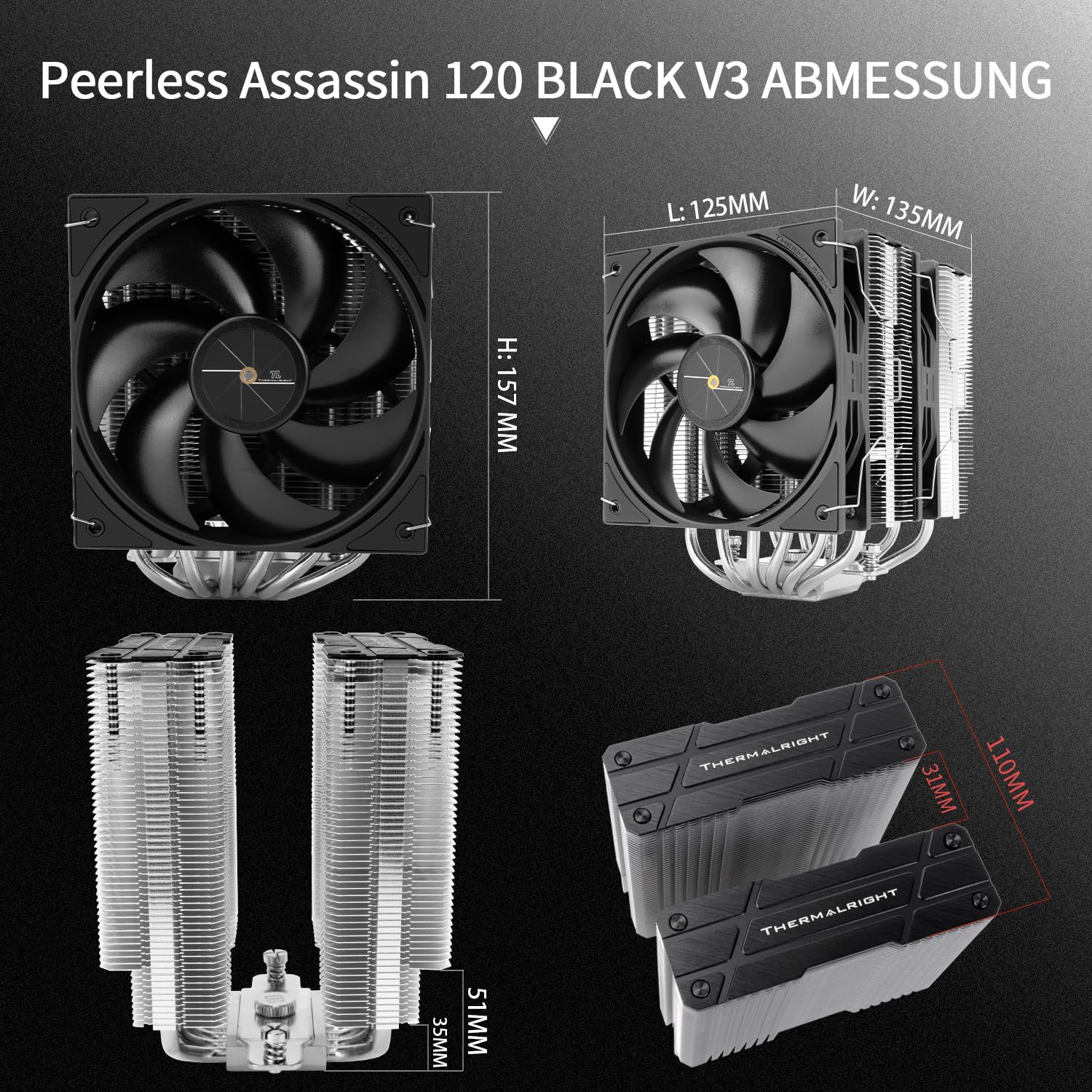 Thermalright Peerless Assassin 120 Black V3 - Raffreddatore CPU - immagine 6