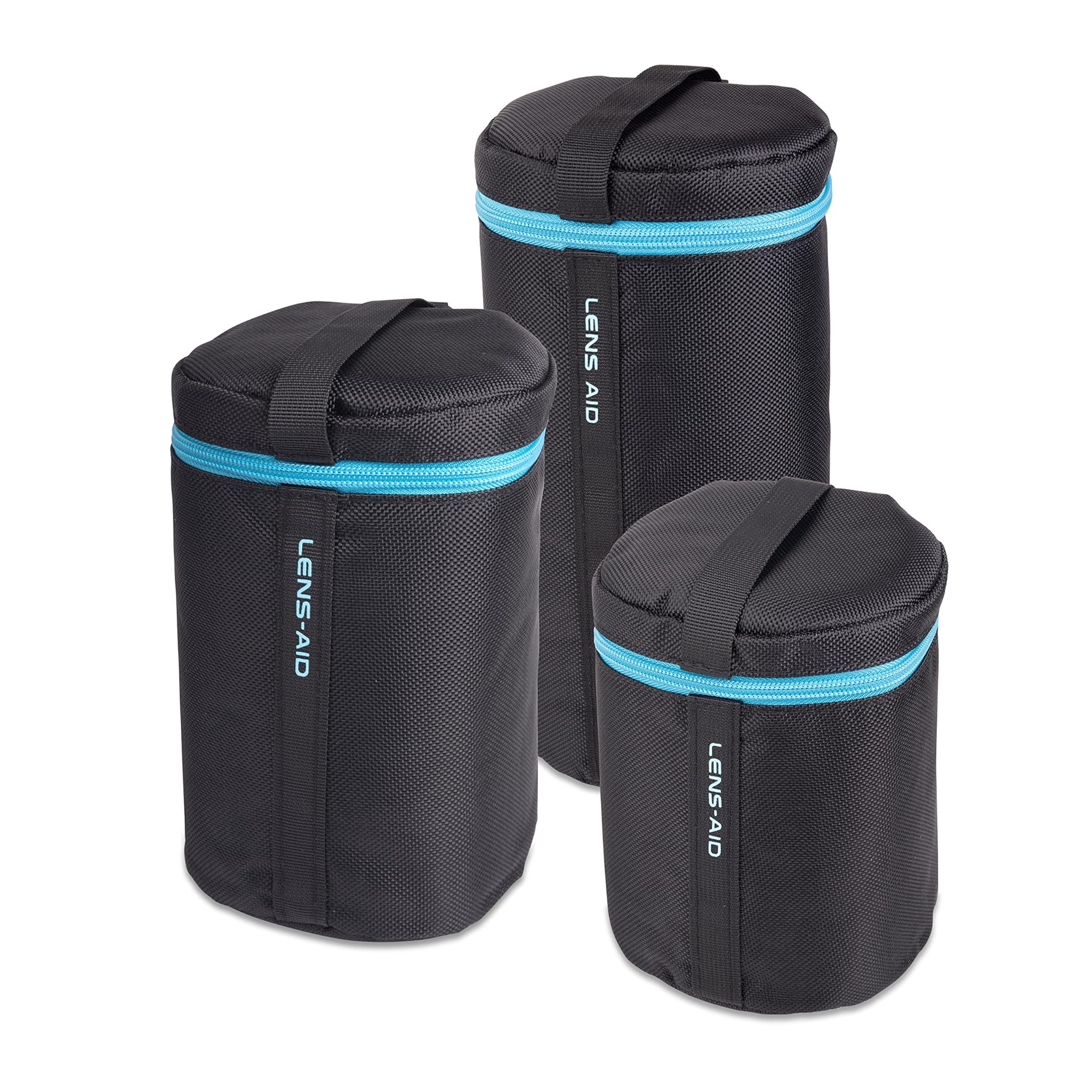 LENS-AID Custodia Obiettivo Imbottita con Zip - Set 3