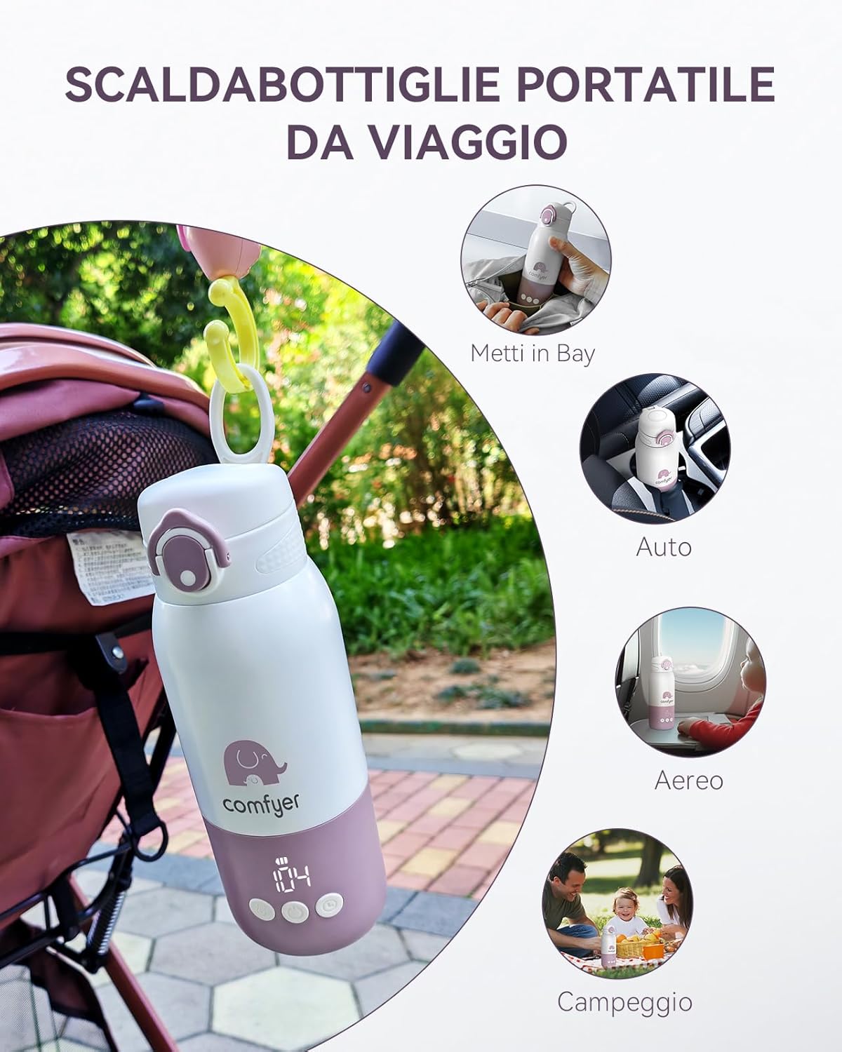 Scaldabiberon Portatile 340ml - Riscaldamento Rapido - immagine 3