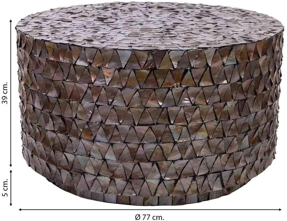 Mesa de centro de madera y madreperla marron - immagine 2