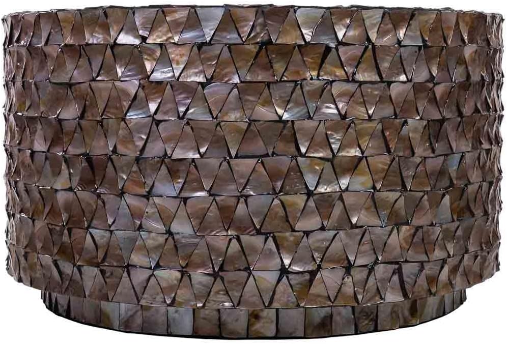 Mesa de centro de madera y madreperla marron - immagine 3