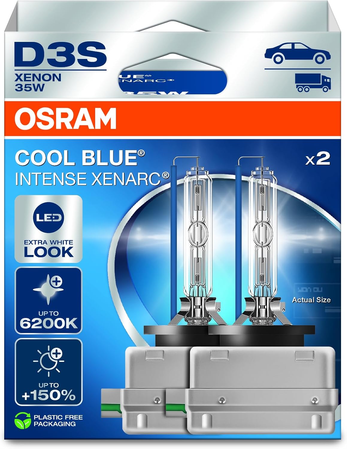 Osram XENARC COOL BLUE INTENSE D3S - 2 Lampade - immagine 1