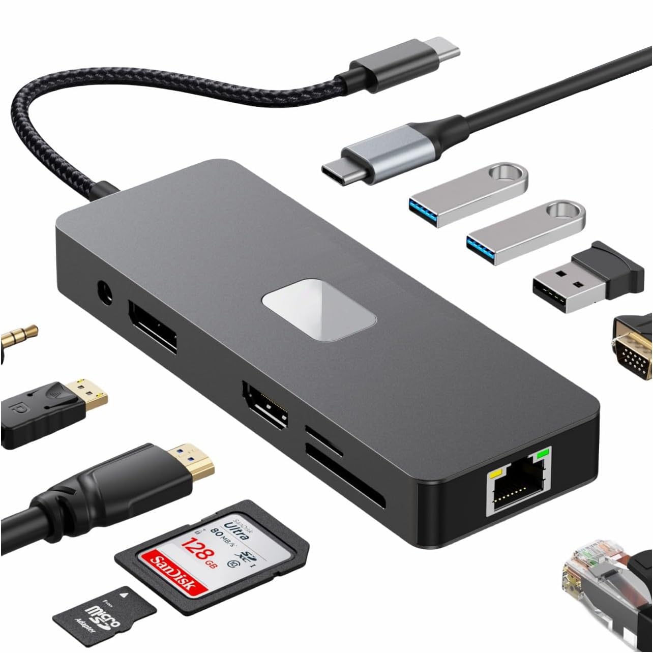 Docking Station 11 in 1 Hub USB C HDMI 4K