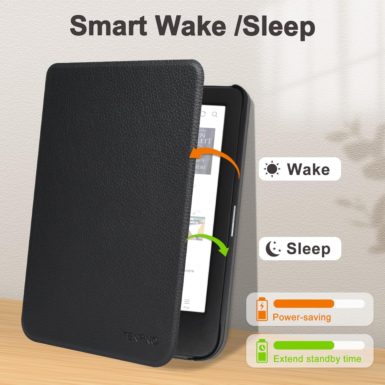 Tenano Custodia per Kobo Clara Colour | BW | 2E, Nero - immagine 4