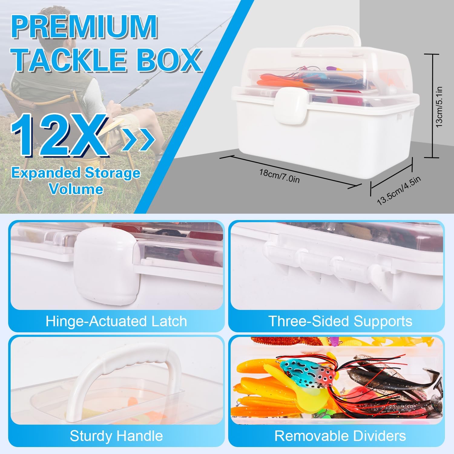 Kit da Pesca 213 Pezzi con Cassetta Portatile - immagine 5