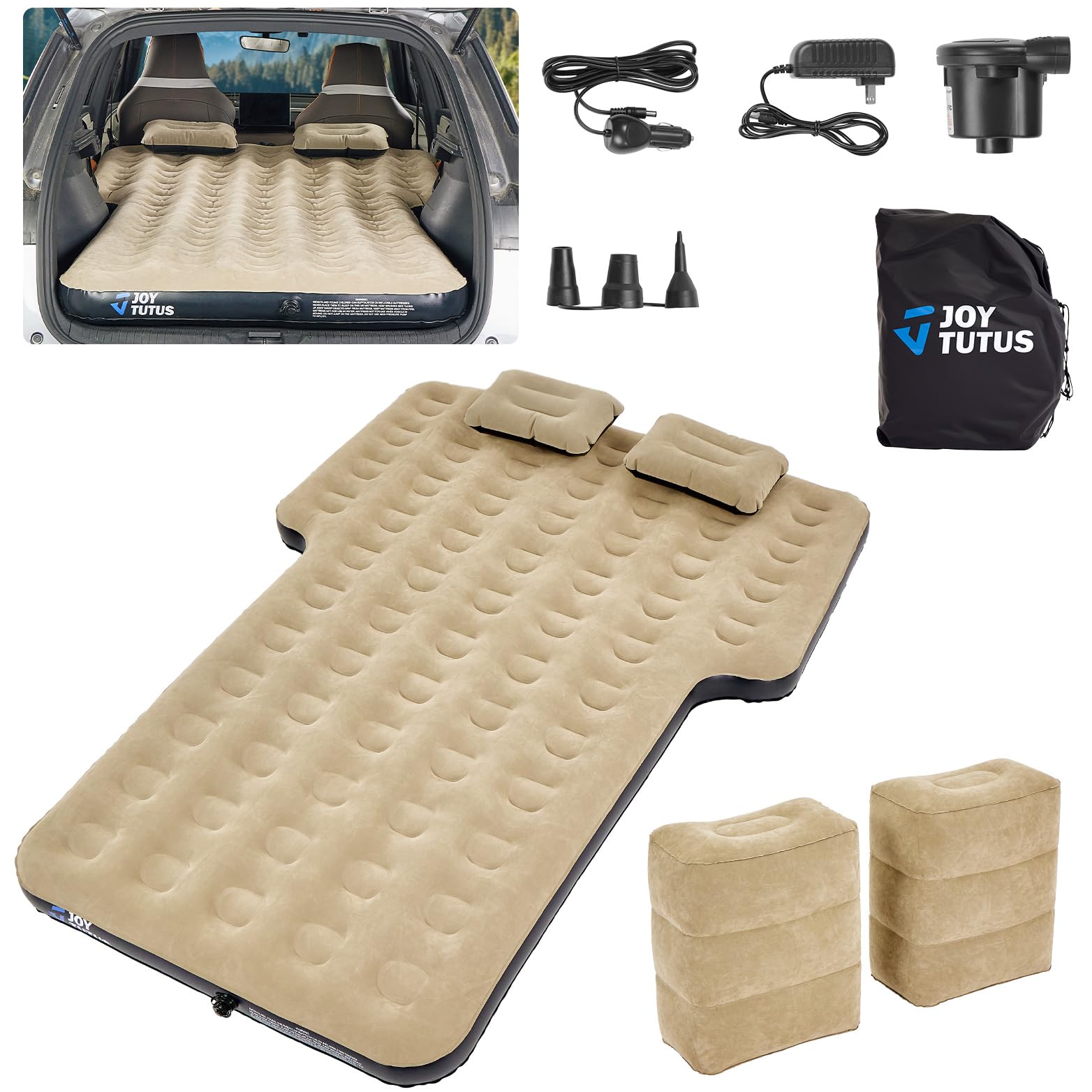 Joytutus Materasso per Auto SUV con Pompa, Grigio L