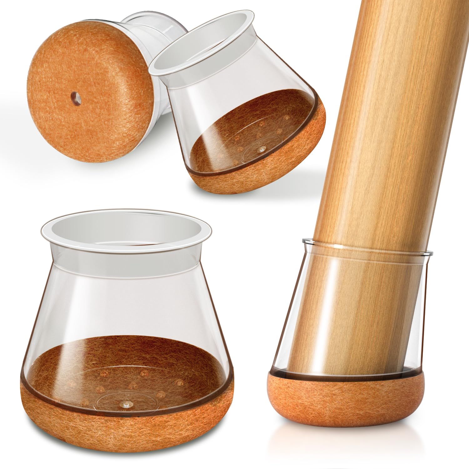 Oconda 24 Gommini Rotondi in Silicone per Sedie, Neri