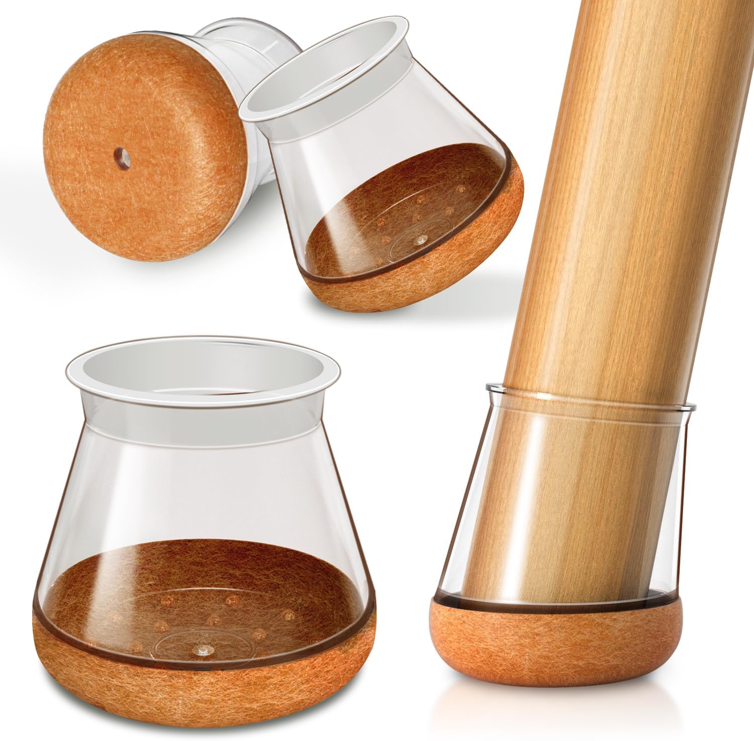 Oconda 24 Gommini Rotondi in Silicone per Sedie, Neri - immagine 1