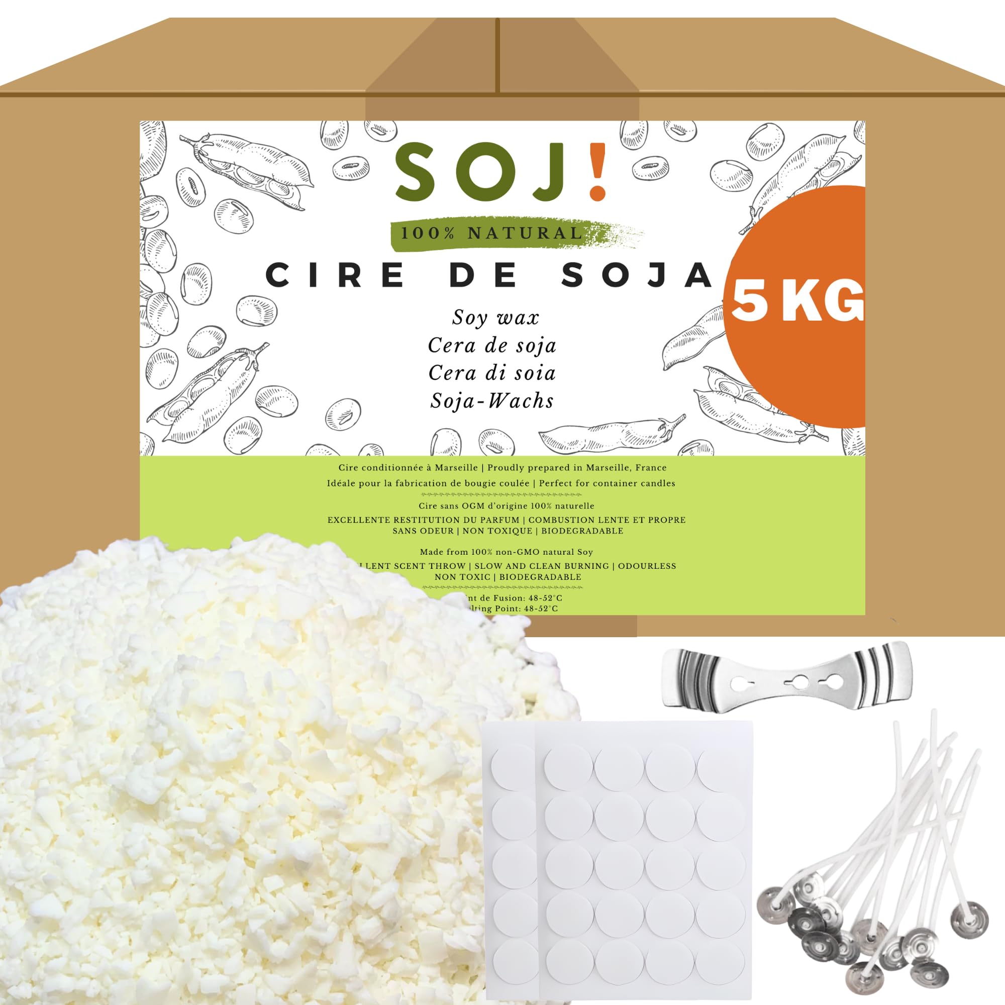 Soj Cera di Soia 5KG per Candele