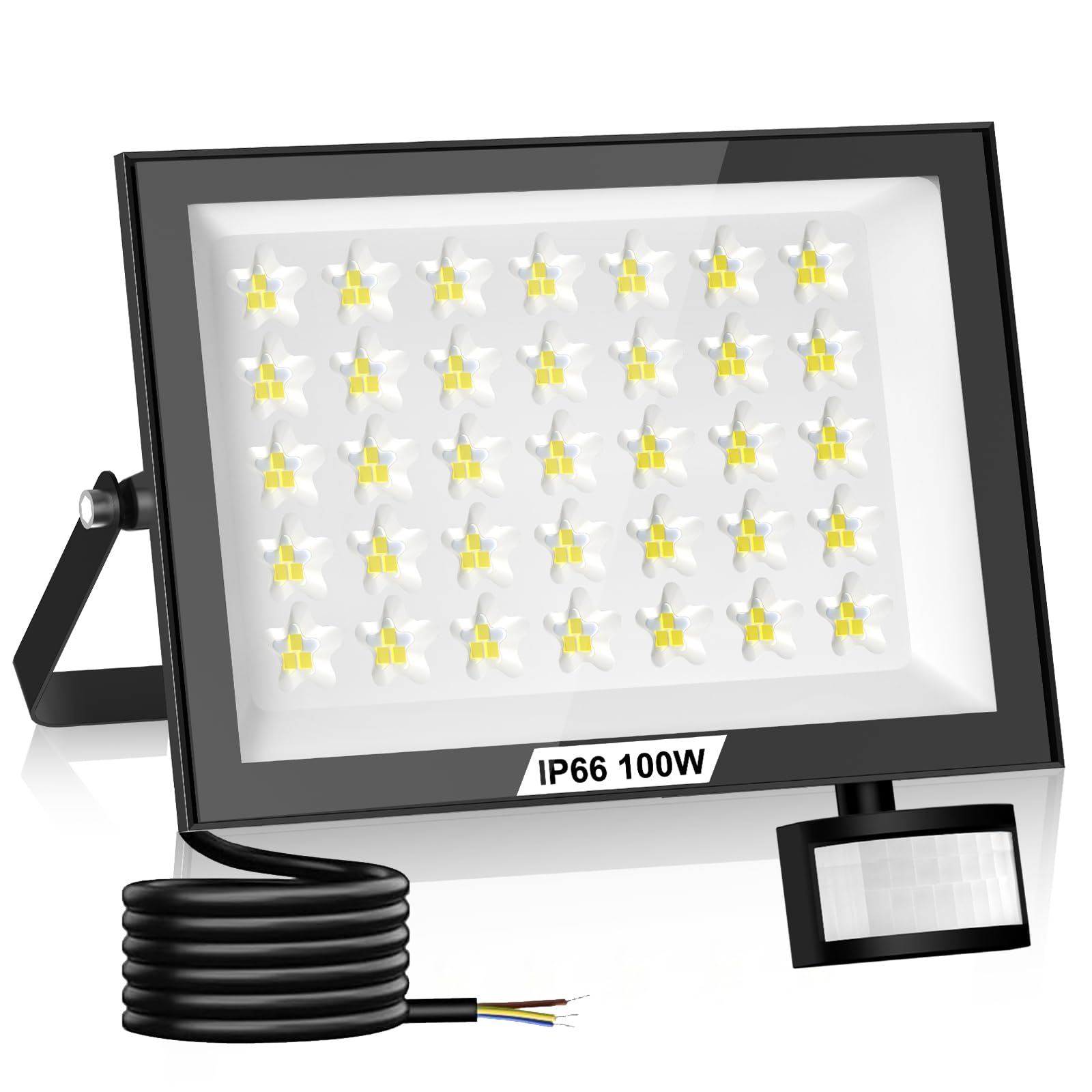 Faro LED 100W con Sensore di Movimento, 6500K