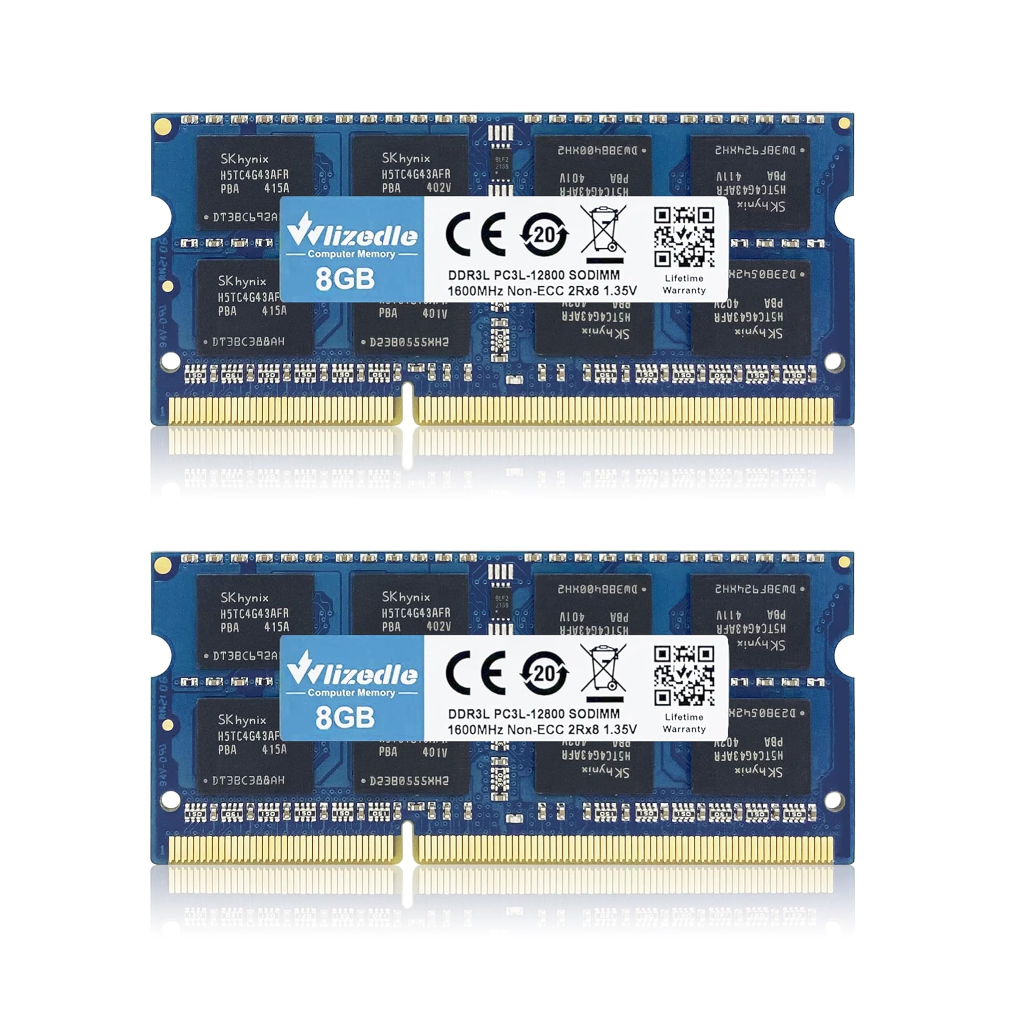 Wlizedle DDR3/DDR3L RAM Laptop 16GB Kit (2x8GB) 1600MHz, Blu