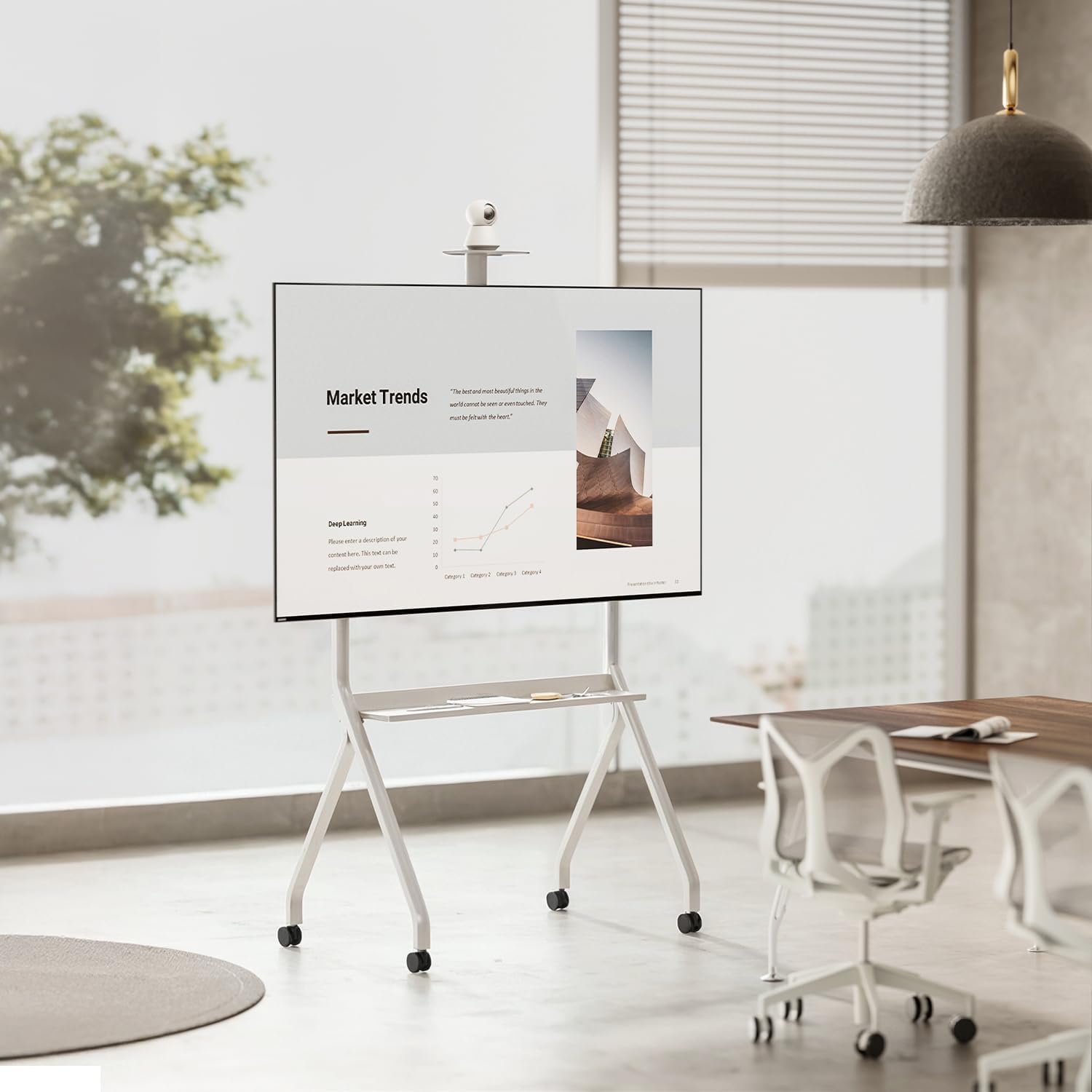 Maclean MC‑114 Supporto TV Mobile 55-100″, Bianco - immagine 6