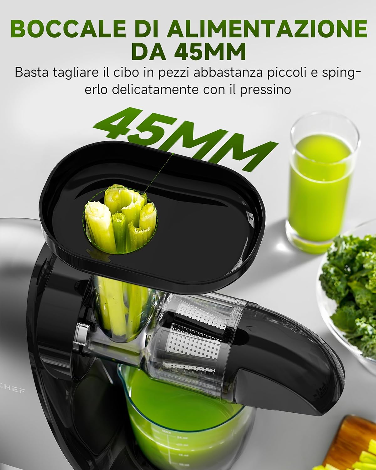 Amzchef Estrattore di Succo a Freddo Silenzioso 150W - immagine 3