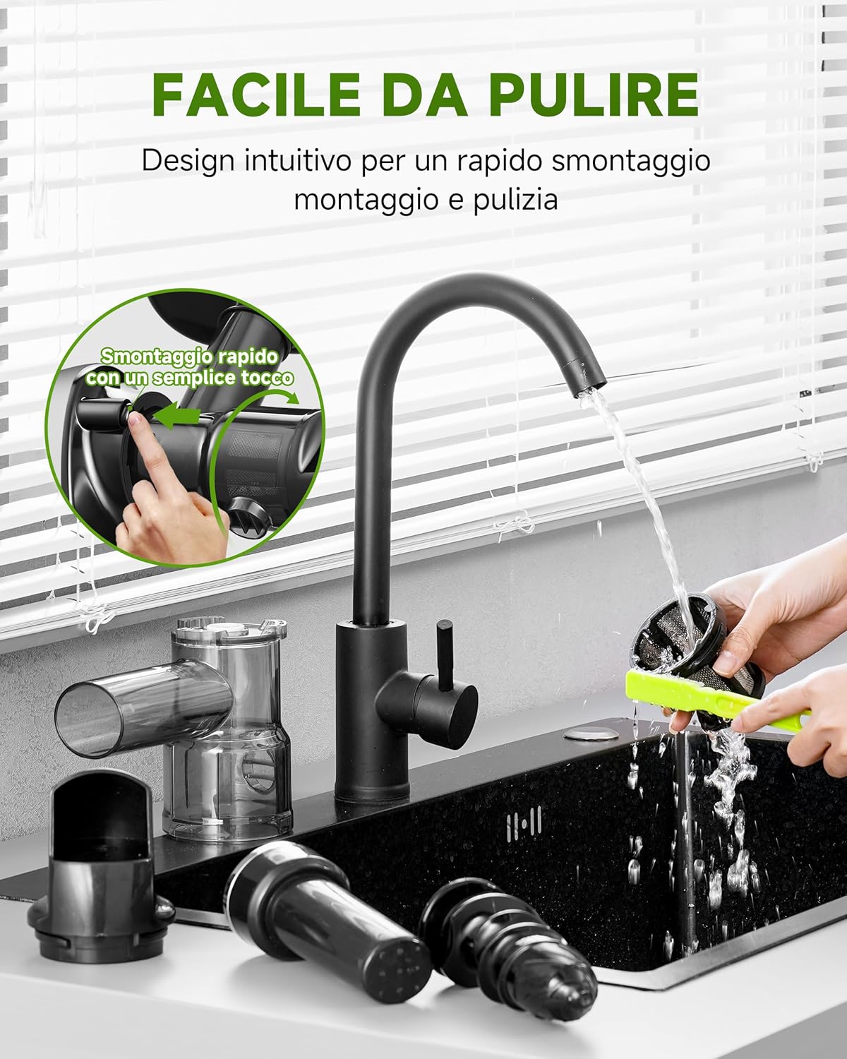 Amzchef Estrattore di Succo a Freddo Silenzioso 150W - immagine 6