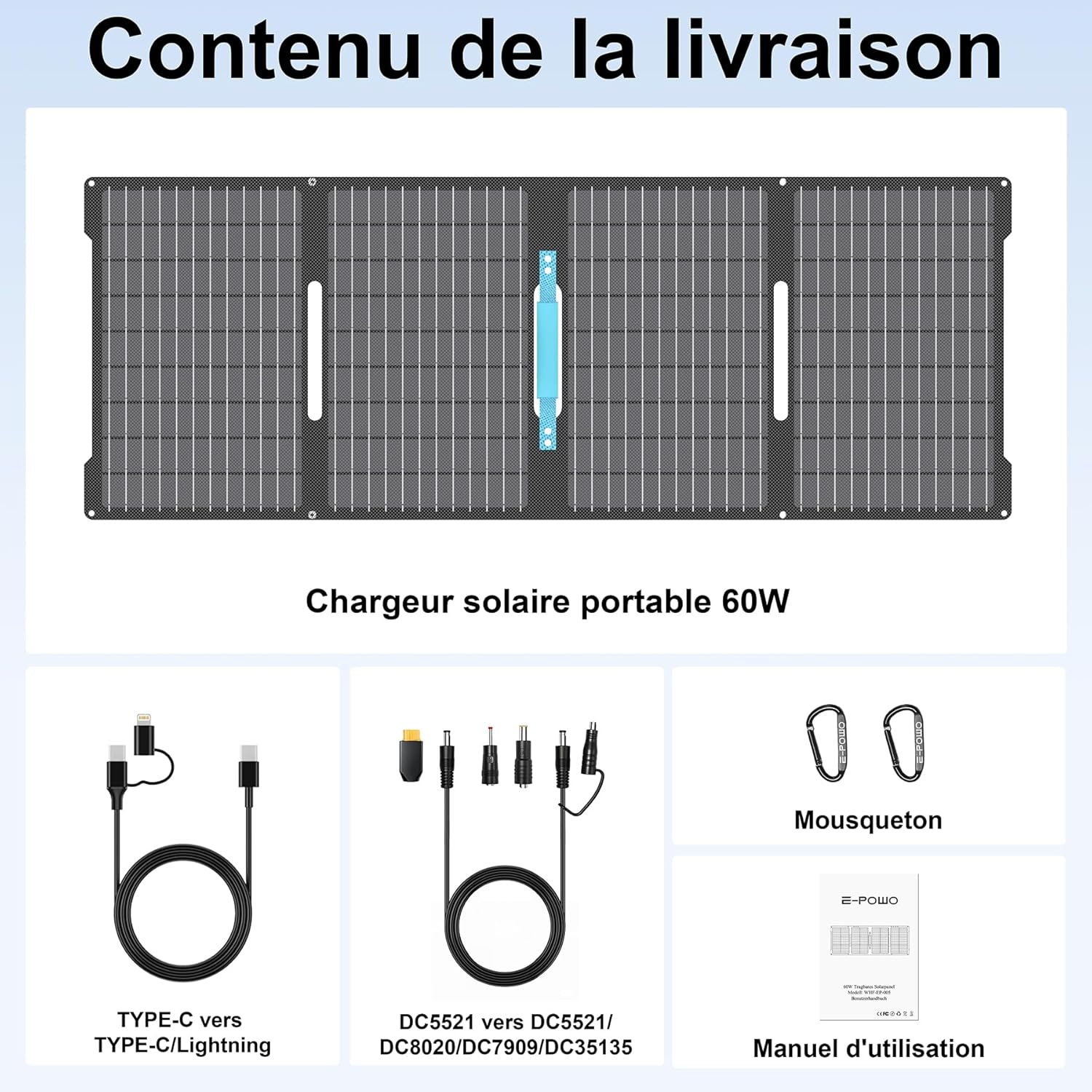 Caricatore Solare Pieghevole 60W Monocristallino - immagine 7