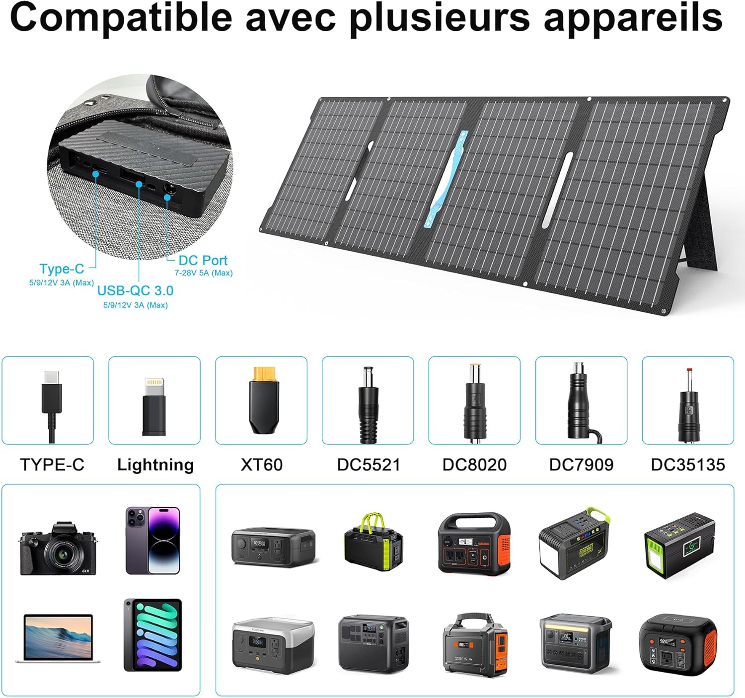 Caricatore Solare Pieghevole 60W Monocristallino - immagine 8