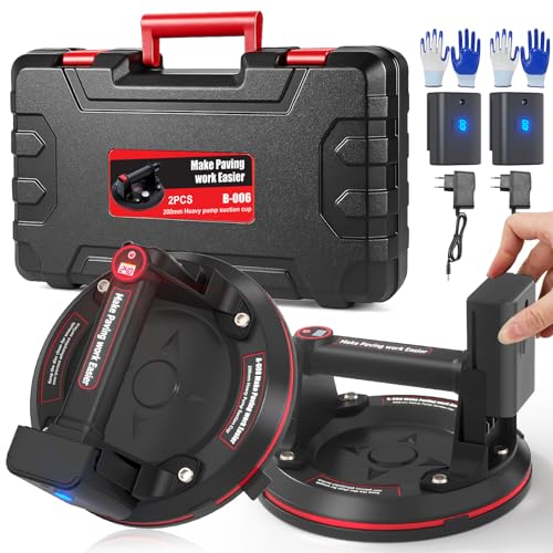 Ventosa Elettrica 8" per Vetro e Piastrelle, 2 Pezzi