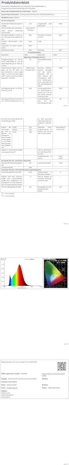 Klighten Applique da Esterno LED IP65 45W, Antracite - immagine 9