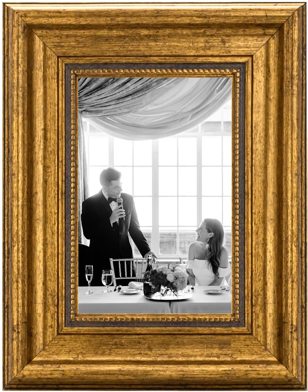 Cornice Portafoto 10x15 cm Argento Vintage Barocco - immagine 1