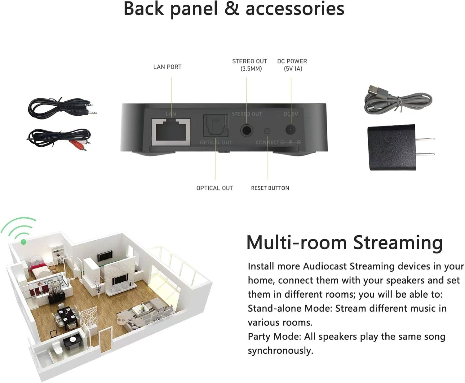 Audiocast Ricevitore Audio Wireless WiFi Multiroom - immagine 4