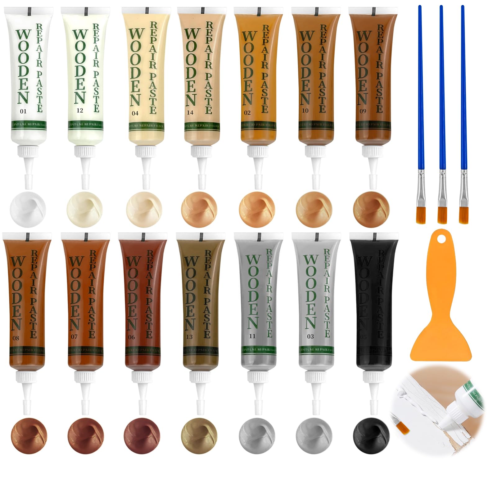 Kit Riparazione Legno e Mobili - 14 Colori