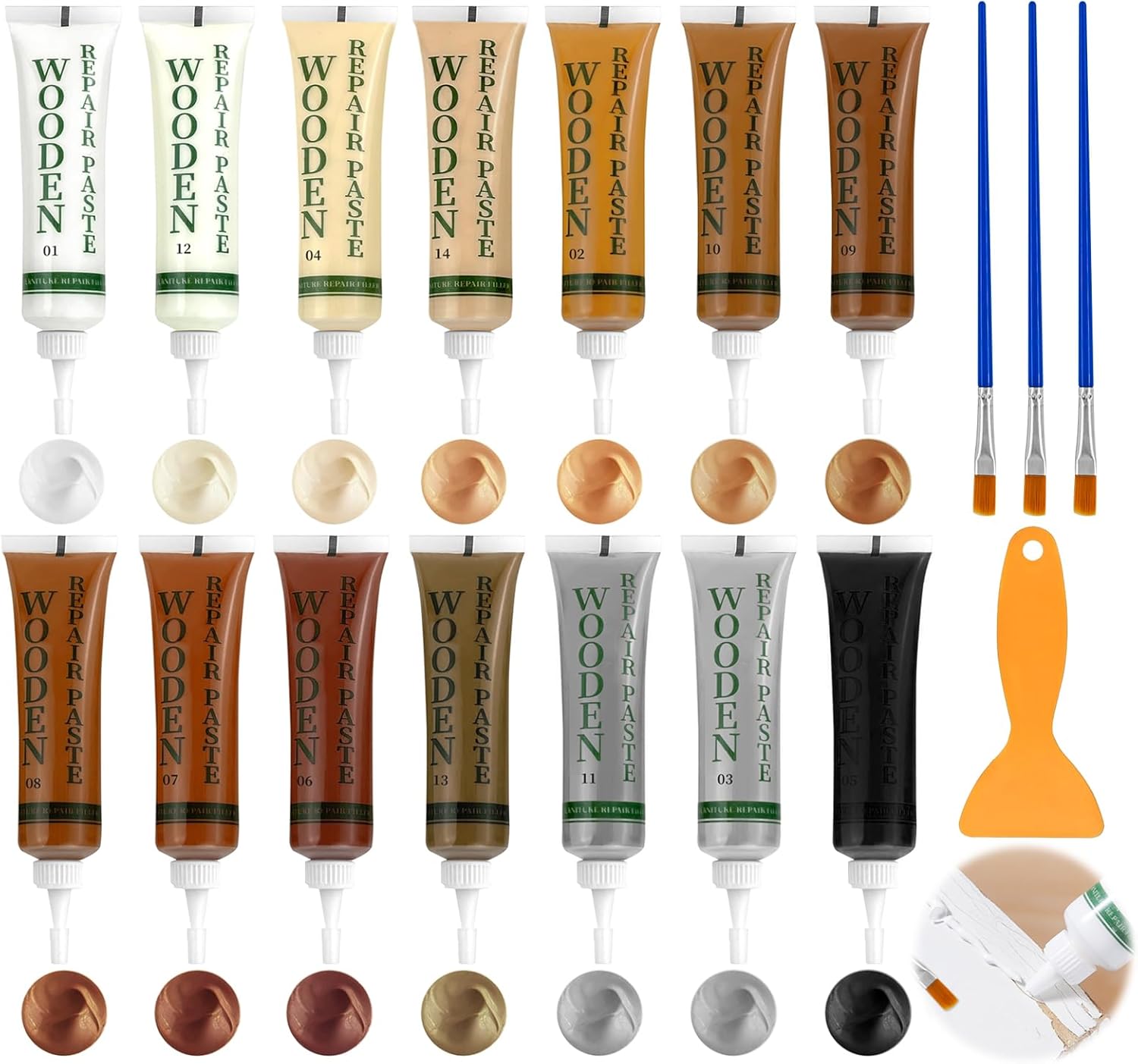 Kit Riparazione Legno e Mobili - 14 Colori - immagine 1