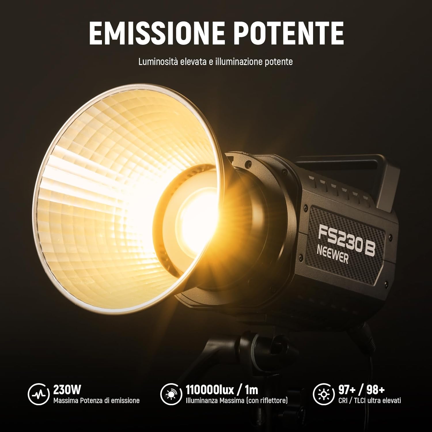 NEEWER FS230B Luce Video LED da Studio 230W Bicolore - immagine 2